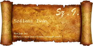 Szélesi Iván névjegykártya